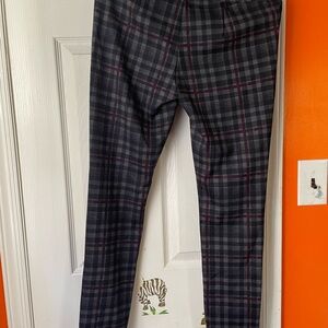 Women plaids pants black & green